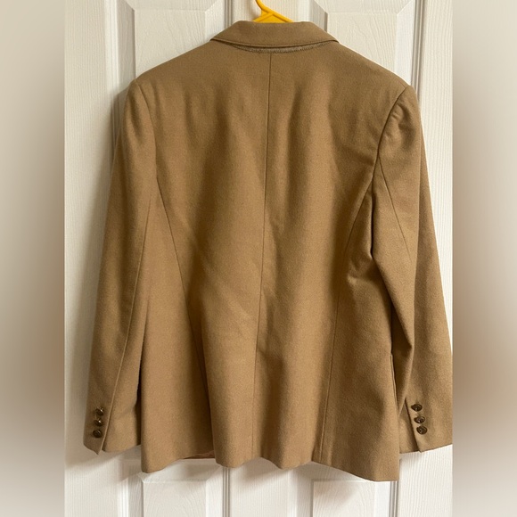 VTG The Fashion Place Solid Brown Wool Blend Two Button Blazer Jacket Women’s 12 - Picture 5 of 13